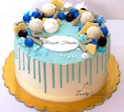 Niebieski drip cake dla chłopca
