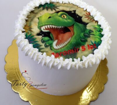 Tort wydruk dinozaur