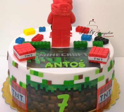 podwójny tort z ninjago i minecraft