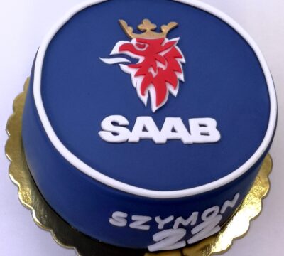 Tort z logo Saab